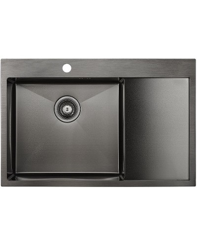 Кухонная мойка Paulmark Atlan 78 L PM217851-GML Вороненая сталь