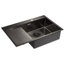 Кухонная мойка Paulmark Atlan 78 R PM217851-GMR Вороненая сталь