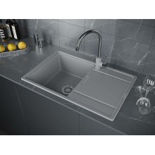 Кухонная мойка Paulmark Flugen 78 PM217850-GRM Серый металлик