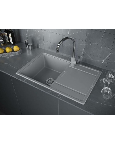Кухонная мойка Paulmark Flugen 78 PM217850-GRM Серый металлик