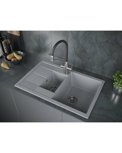 Кухонная мойка Paulmark Feste 77 PM237850-GRM Серый металлик