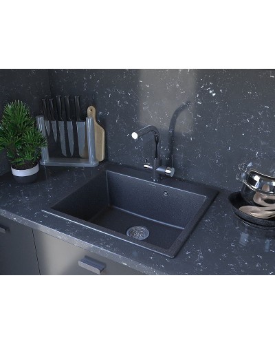 Кухонная мойка Paulmark Kante 60 PM106052-GRM Серый металлик
