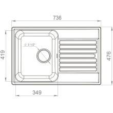 Кухонная мойка Reflection Bolero 74 RF0574BL Черная