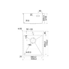 Кухонная мойка Iddis Haze 43 HAZ43S0i77 Сатин