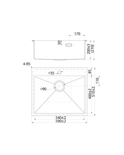 Кухонная мойка Iddis Haze 59 HAZ59S0i77 Сатин