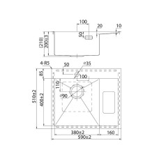 Кухонная мойка Iddis Haze 59 L HAZ59SLi77 Сатин