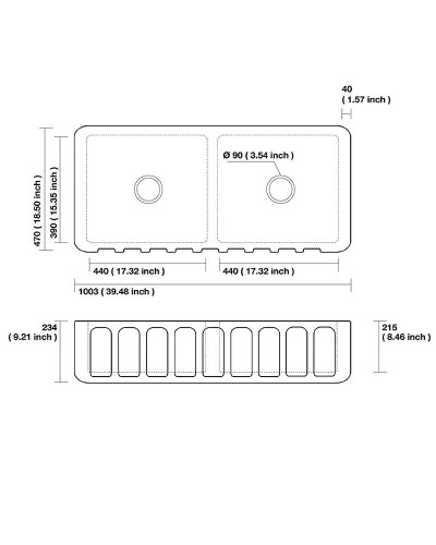 Кухонная мойка Kerasan Hannah Surrey 100 545101 Белая