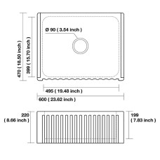 Кухонная мойка Kerasan Hannah Hampshire 60 546001 Белая