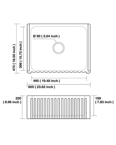 Кухонная мойка Kerasan Hannah Hampshire 60 546001 Белая