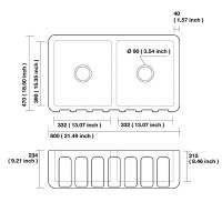 Кухонная мойка Kerasan Hannah Surrey 80 545001 Белая