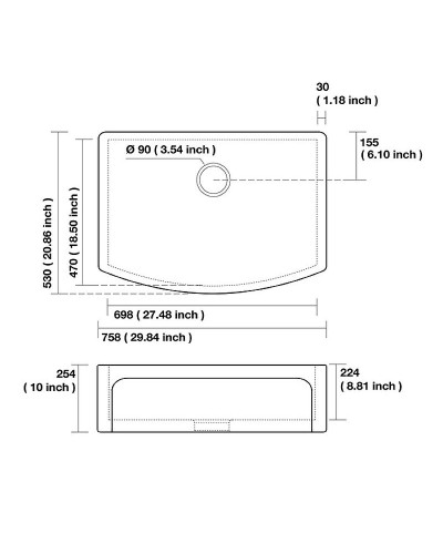 Кухонная мойка Kerasan Hannah Devon 76 544101 Белая