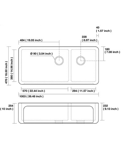 Кухонная мойка Kerasan Hannah Oxfordshire 100 543001 Белая