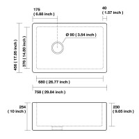 Кухонная мойка Kerasan Hannah Essex 76 541101 Белая