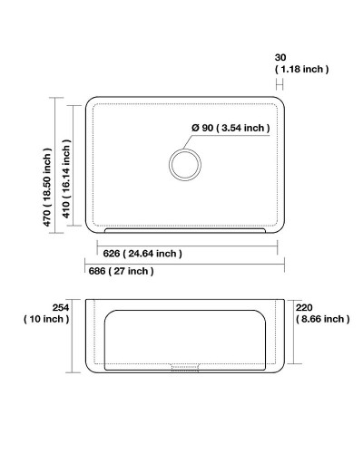 Кухонная мойка Kerasan Hannah Yorkshire 68 542001 Белая