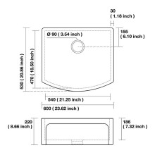 Кухонная мойка Kerasan Hannah Devon 60 544001 Белая