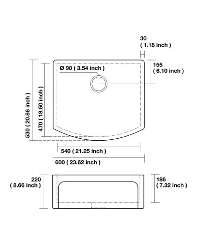 Кухонная мойка Kerasan Hannah Devon 60 544001 Белая