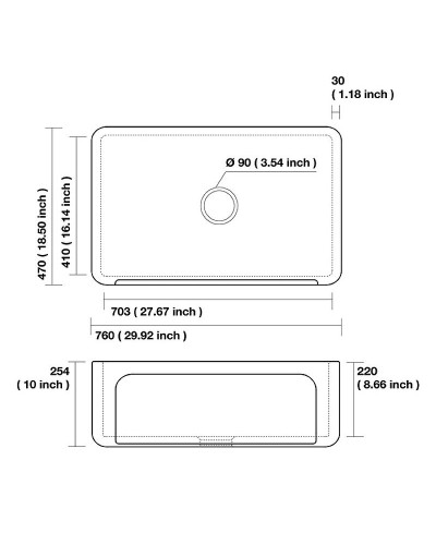 Кухонная мойка Kerasan Hannah Yorkshire 76 542101 Белая