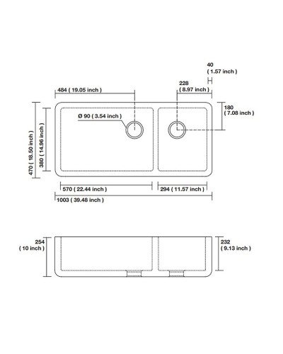 Кухонная мойка Kerasan Hannah Oxfordshire 100 543101 Белая