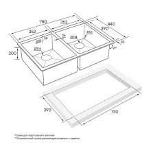Кухонная мойка Paulmark Dopplet 78 PM507844-BS Брашированная сталь