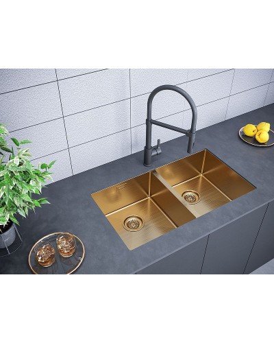 Кухонная мойка Paulmark Dopplet 78 PM507844-BG Брашированное золото