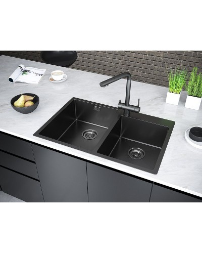 Кухонная мойка Paulmark Berman 78 PM517851-GM Вороненая сталь