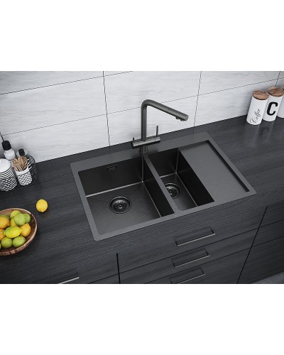 Кухонная мойка Paulmark Union 78 PM537851-GML Вороненая сталь