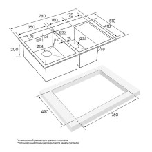 Кухонная мойка Paulmark Union 78 PM537851-GML Вороненая сталь