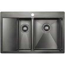 Кухонная мойка Paulmark Union 78 PM537851-GMR Вороненая сталь