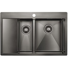 Кухонная мойка Paulmark Union 78 PM537851-GMR Вороненая сталь