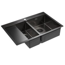 Кухонная мойка Paulmark Union 78 PM537851-GMR Вороненая сталь