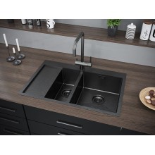 Кухонная мойка Paulmark Union 78 PM537851-GMR Вороненая сталь