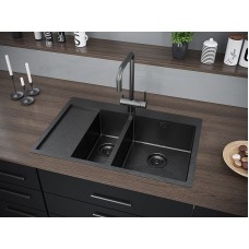 Кухонная мойка Paulmark Union 78 PM537851-GMR Вороненая сталь