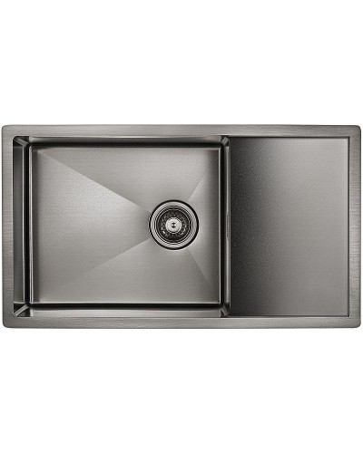 Кухонная мойка Paulmark Platte 78 PM807844-GM Вороненая сталь