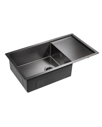Кухонная мойка Paulmark Platte 78 PM807844-GM Вороненая сталь