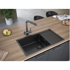 Кухонная мойка Paulmark Platte 78 PM807844-GM Вороненая сталь