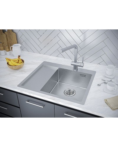 Кухонная мойка Paulmark Alster 59 PM825951-BSR Брашированная сталь
