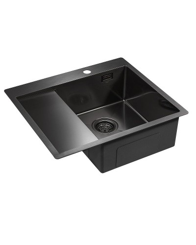 Кухонная мойка Paulmark Alster 59 PM825951-GMR Вороненая сталь