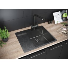 Кухонная мойка Paulmark Alster 59 PM825951-GMR Вороненая сталь