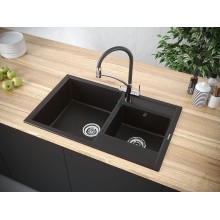 Кухонная мойка Paulmark Tandem 82 PM238250-BLM Черный металлик