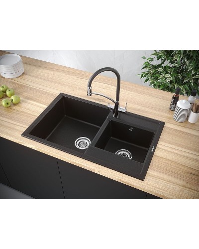 Кухонная мойка Paulmark Tandem 82 PM238250-BLM Черный металлик