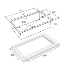 Кухонная мойка Paulmark Valde 74 PM217444-BS Брашированная сталь