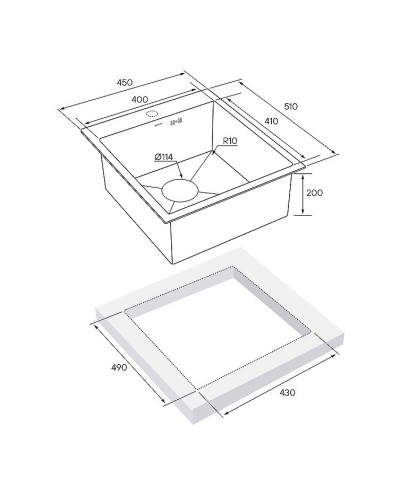 Кухонная мойка Paulmark Favor 45 PM214551-BS Брашированная сталь