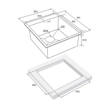 Кухонная мойка Paulmark Favor 45 PM214551-GM Вороненая сталь
