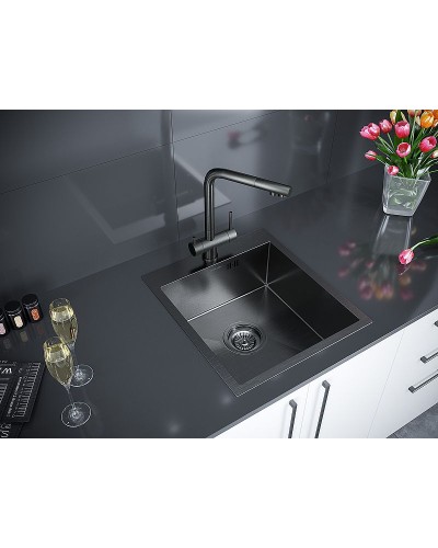 Кухонная мойка Paulmark Favor 45 PM214551-GM Вороненая сталь