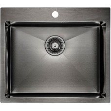 Кухонная мойка Paulmark Brim 59 PM215951-GM Вороненая сталь