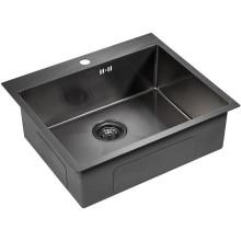 Кухонная мойка Paulmark Brim 59 PM215951-GM Вороненая сталь