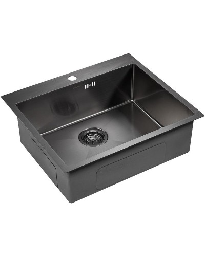 Кухонная мойка Paulmark Brim 59 PM215951-GM Вороненая сталь