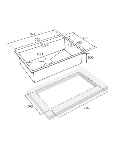 Кухонная мойка Paulmark Vast 75 PM217551-BS Брашированная сталь