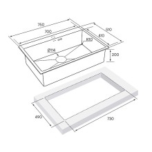 Кухонная мойка Paulmark Vast 75 PM217551-GM Вороненая сталь
