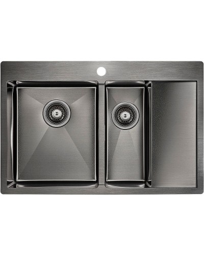 Кухонная мойка Paulmark Liga 78 PM227851-GML Вороненая сталь